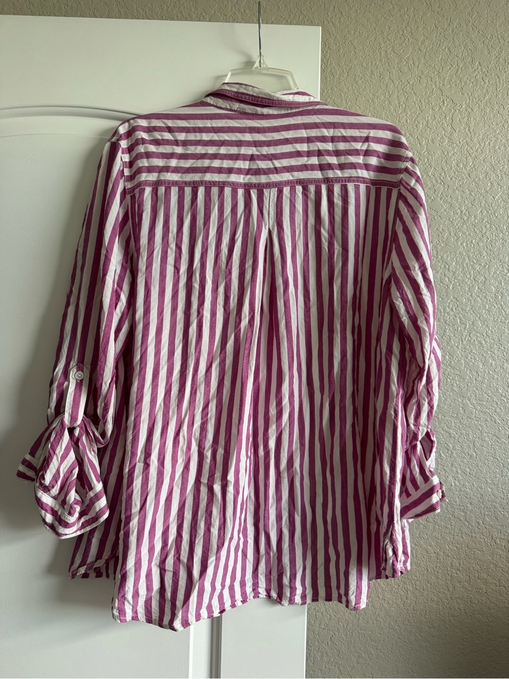 beachlunchlounge Purple and White Striped Tee - Picture 3 of 4